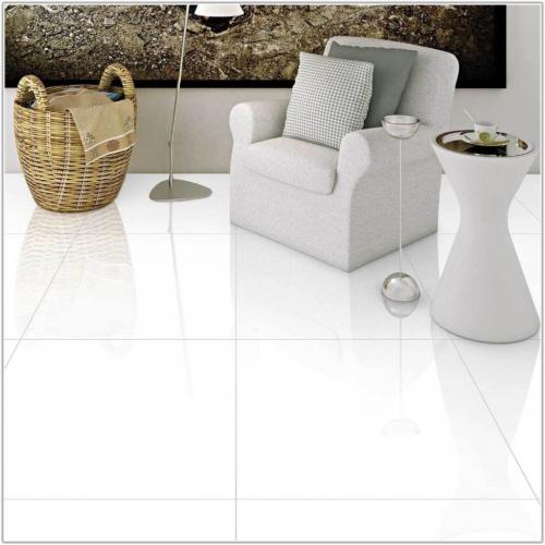 60x60 Extreme White Polished Porcelain Floor Tile Full Bodied